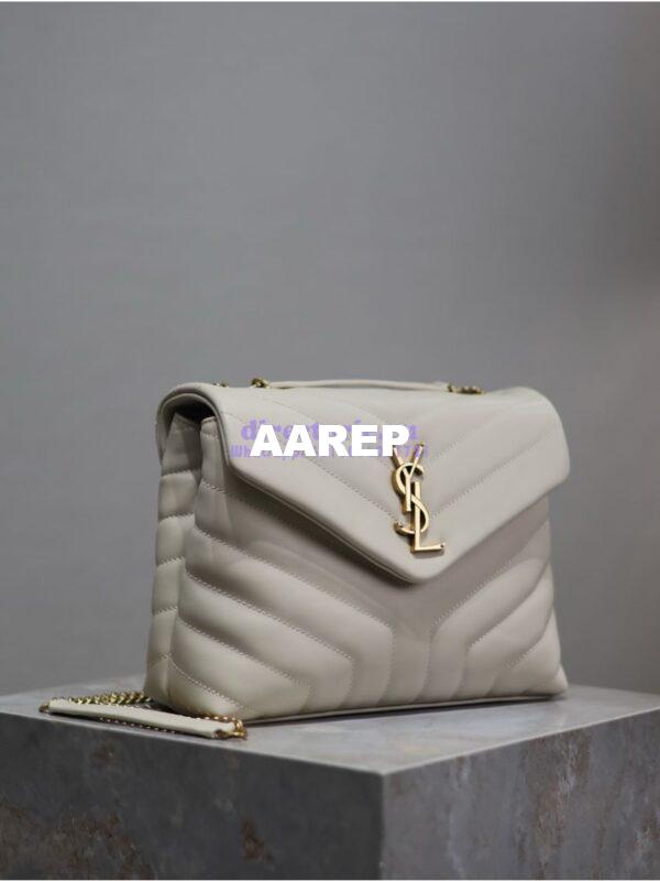 Replica Yves Saint Laurent YSL Loulou Small In Matelassé “Y” Leather 494699 Blanc 2