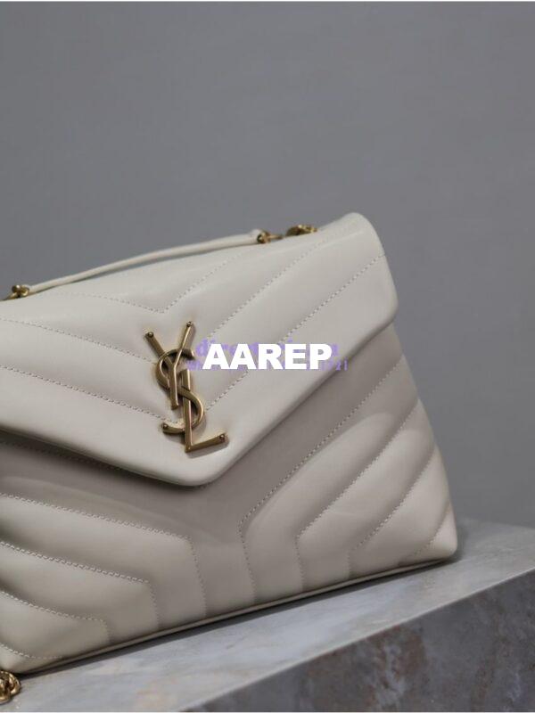 Replica Yves Saint Laurent YSL Loulou Small In Matelassé “Y” Leather 494699 Blanc 4