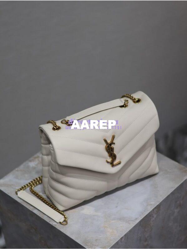 Replica Yves Saint Laurent YSL Loulou Small In Matelassé “Y” Leather 494699 Blanc 5