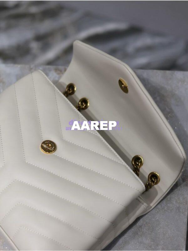 Replica Yves Saint Laurent YSL Loulou Small In Matelassé “Y” Leather 494699 Blanc 9