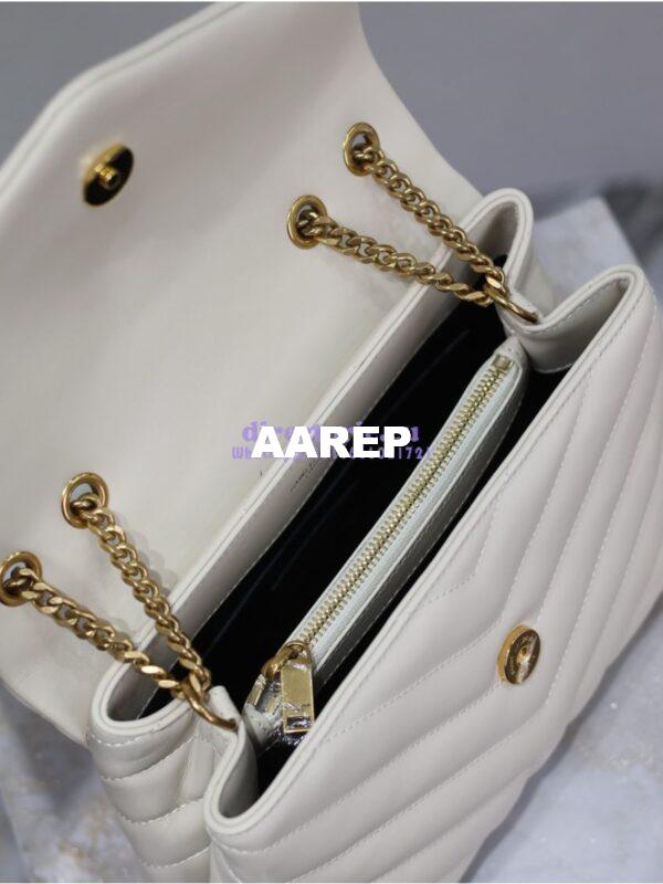 Replica Yves Saint Laurent YSL Loulou Small In Matelassé “Y” Leather 494699 Blanc 10