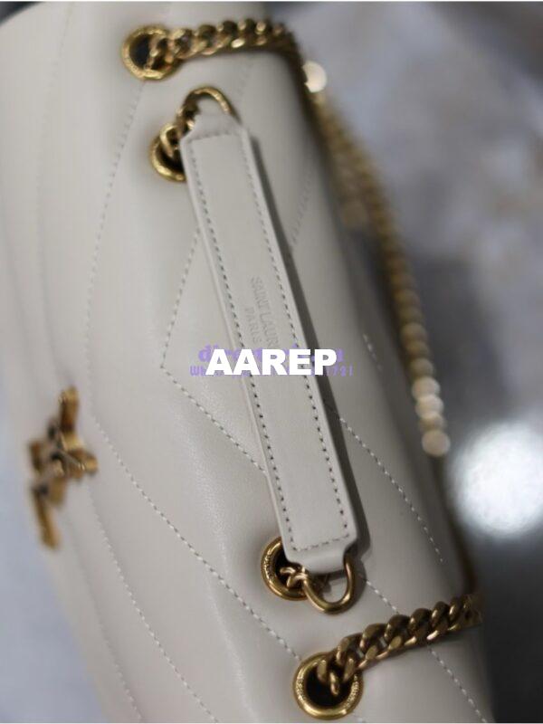 Replica Yves Saint Laurent YSL Loulou Small In Matelassé “Y” Leather 494699 Blanc 13