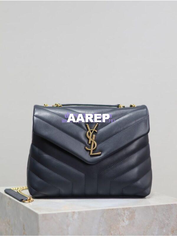 Replica Yves Saint Laurent YSL Loulou Small In Matelassé “Y” Leather 494699 Dark Blue 2