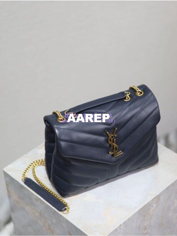 Replica Yves Saint Laurent YSL Loulou Small In Matelassé “Y” Leather 494699 Dark Blue 3