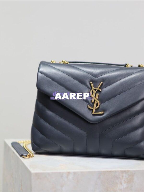 Replica Yves Saint Laurent YSL Loulou Small In Matelassé “Y” Leather 494699 Dark Blue 5