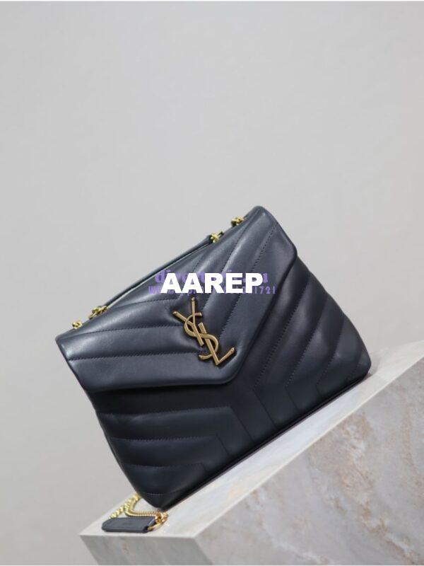 Replica Yves Saint Laurent YSL Loulou Small In Matelassé “Y” Leather 494699 Dark Blue 6