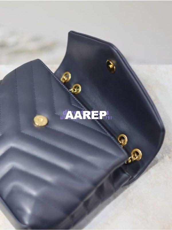 Replica Yves Saint Laurent YSL Loulou Small In Matelassé “Y” Leather 494699 Dark Blue 11