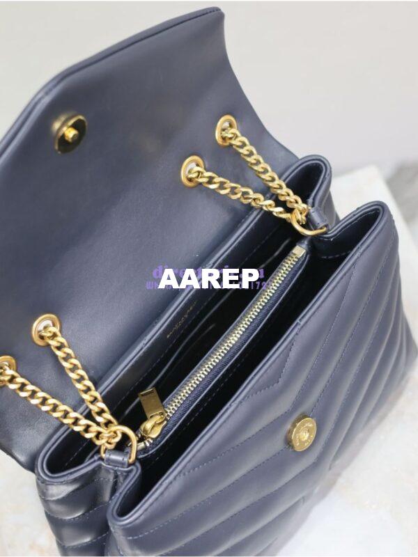 Replica Yves Saint Laurent YSL Loulou Small In Matelassé “Y” Leather 494699 Dark Blue 15