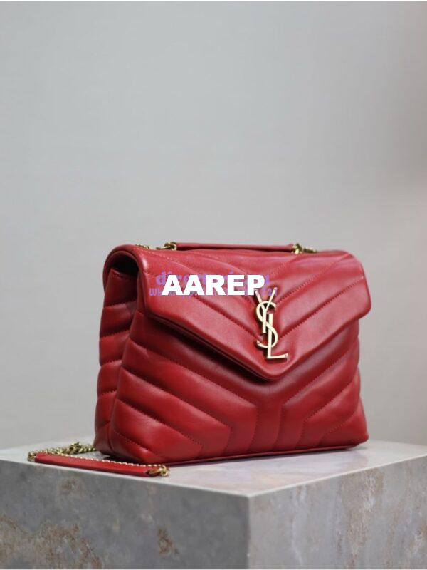 Replica Yves Saint Laurent YSL Loulou Small In Matelassé “Y” Leather 494699 Red 2