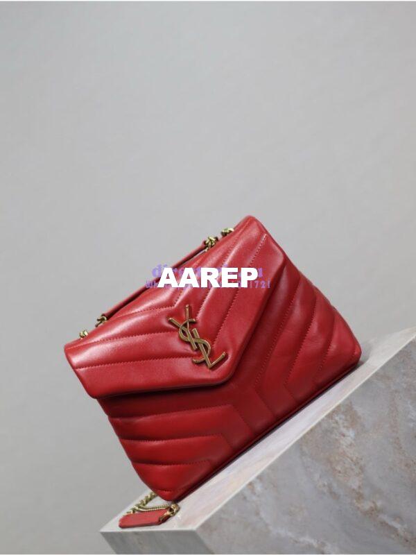 Replica Yves Saint Laurent YSL Loulou Small In Matelassé “Y” Leather 494699 Red 3