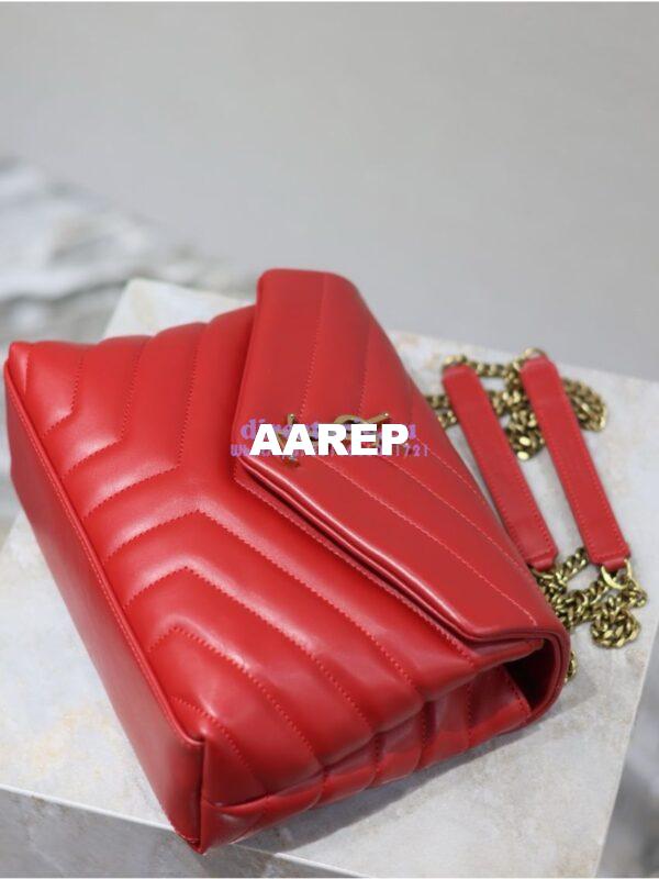 Replica Yves Saint Laurent YSL Loulou Small In Matelassé “Y” Leather 494699 Red 4
