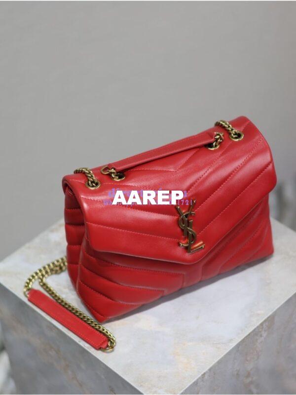 Replica Yves Saint Laurent YSL Loulou Small In Matelassé “Y” Leather 494699 Red 5
