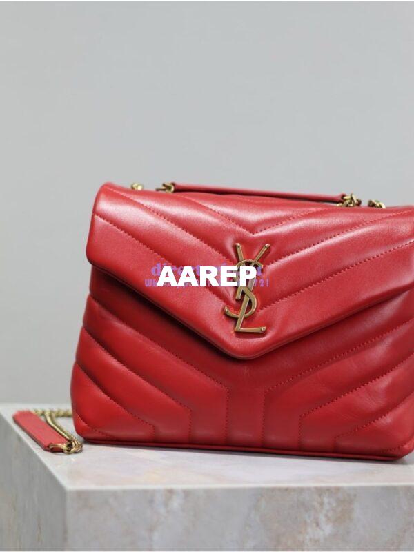 Replica Yves Saint Laurent YSL Loulou Small In Matelassé “Y” Leather 494699 Red 7