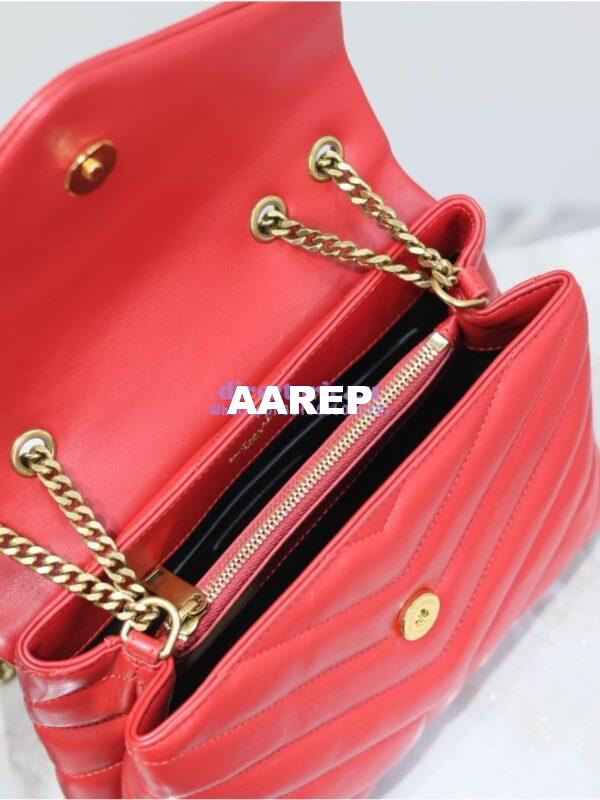 Replica Yves Saint Laurent YSL Loulou Small In Matelassé “Y” Leather 494699 Red 12