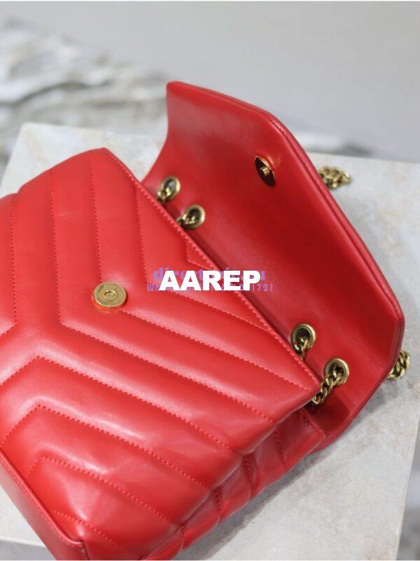 Replica Yves Saint Laurent YSL Loulou Small In Matelassé “Y” Leather 494699 Red 15