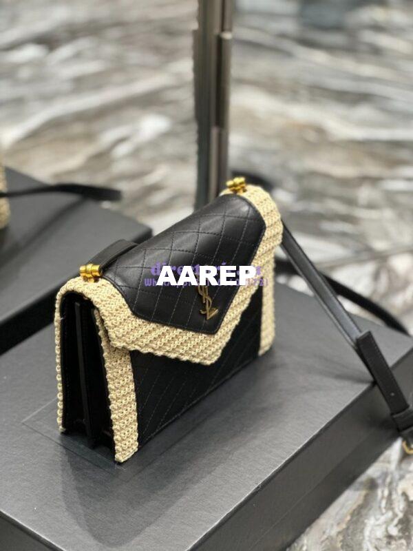 Replica YSL Saint Laurent Gaby Mini Satchel In Quilted Lambskin 685574 Black mix 6