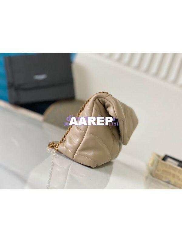 Replica YSL Saint Laurent Mini Loulou Puffer Toy Bag In Quilted Lambskin Dark Beige 5