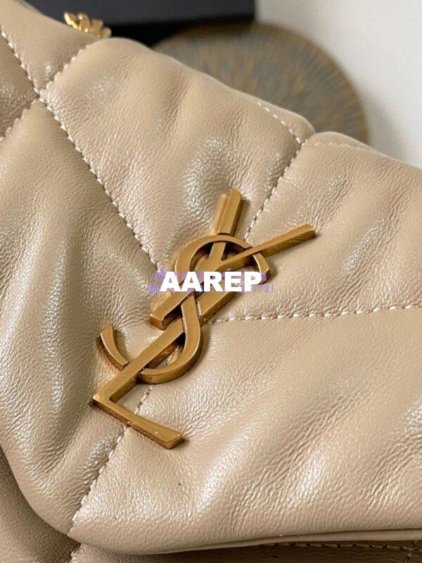 Replica YSL Saint Laurent Mini Loulou Puffer Toy Bag In Quilted Lambskin Dark Beige 6