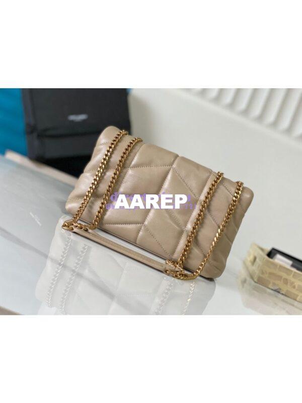 Replica YSL Saint Laurent Mini Loulou Puffer Toy Bag In Quilted Lambskin Dark Beige 9