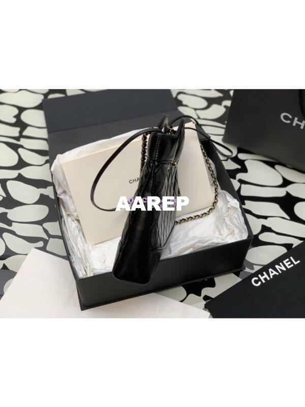 Replica Chanel 31 Mini Shopping Bag Shiny Lambskin & Gold-Tone Metal AS4133 Black 3