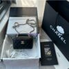 Replica Chanel Flap Phone Holder With Chain & Lambskin, Diamanté Handle WOC AP3575 Black 2