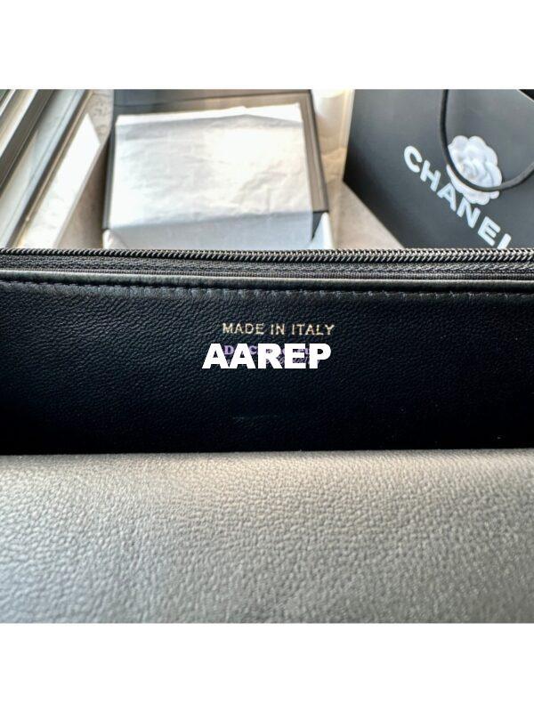 Replica Chanel Flap Phone Holder With Chain & Lambskin, Diamanté Handle WOC AP3575 Black 9