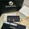 Replica Chanel 24SS Camellia Clutch With Chain Shiny Grained Calfskin AP3579 Black 2