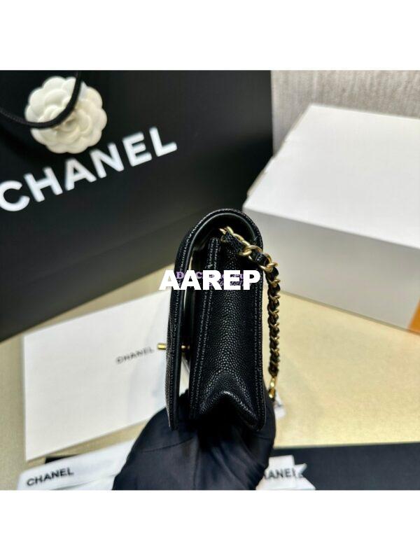 Replica Chanel 24SS Camellia Clutch With Chain in Shiny Grained Calfskin AP3581 6