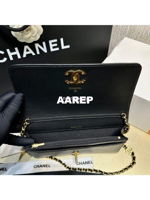 Replica Chanel 24SS Camellia Clutch With Chain in Shiny Grained Calfskin AP3581 7