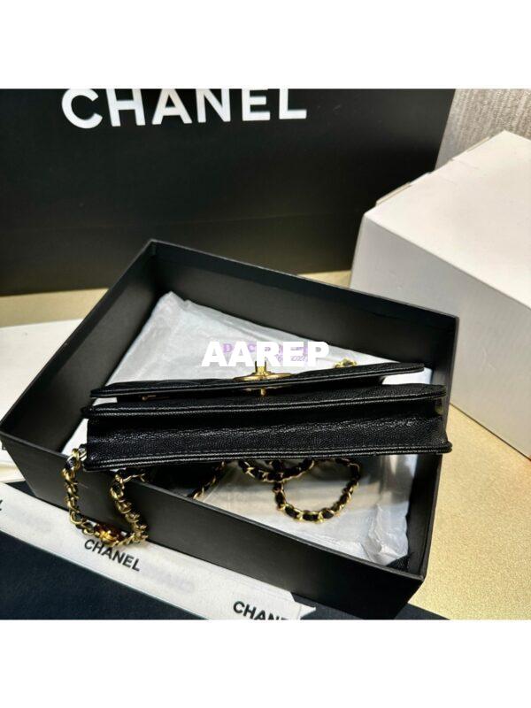 Replica Chanel 24SS Camellia Wallet On Chain WOC Shiny Grained Calfskin AP3580 8