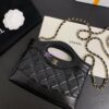 Replica Chanel 24C 31 Mini Shopping Bag Chain Clutch Shiny Lambskin & Gold-Tone Metal AS3656 Black