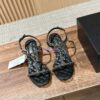 Replica Chanel SS25 Lambskin Sandals 15mm G46111 Black