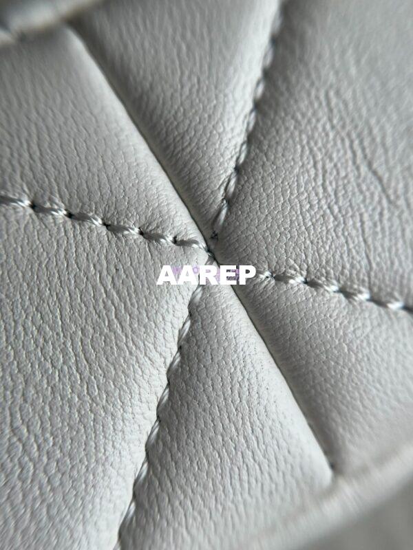 Replica Chanel Lambskin Mini Flap Bag with Pearl Charm Chain AS4868 White 14