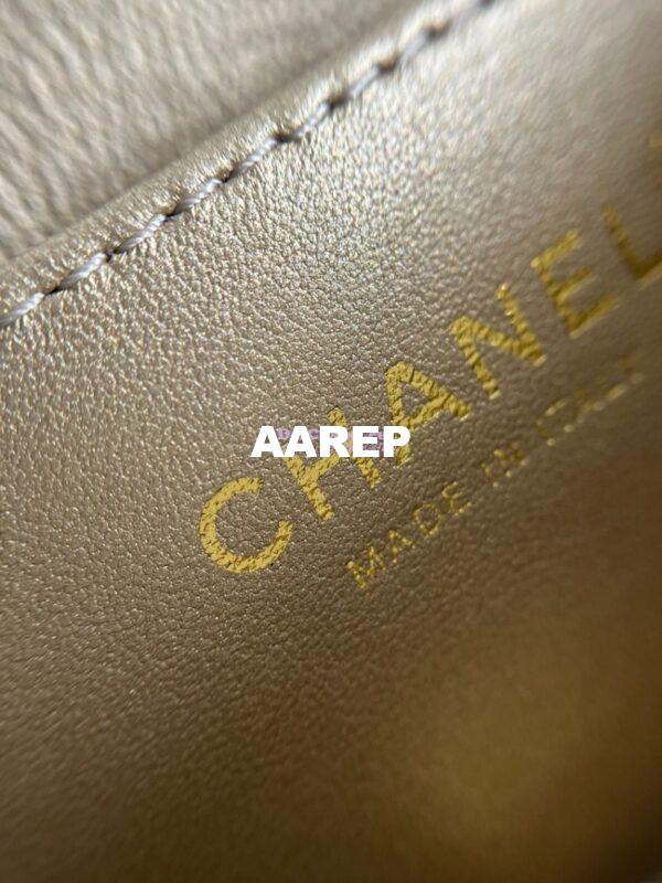 Replica Chanel Lambskin Mini Flap Bag with Pearl Charm Chain AS4868 White 20