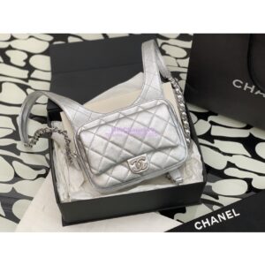 Replica Chanel 24P Limited Edition Metallic Lambskin Backpack AS4621 Silver