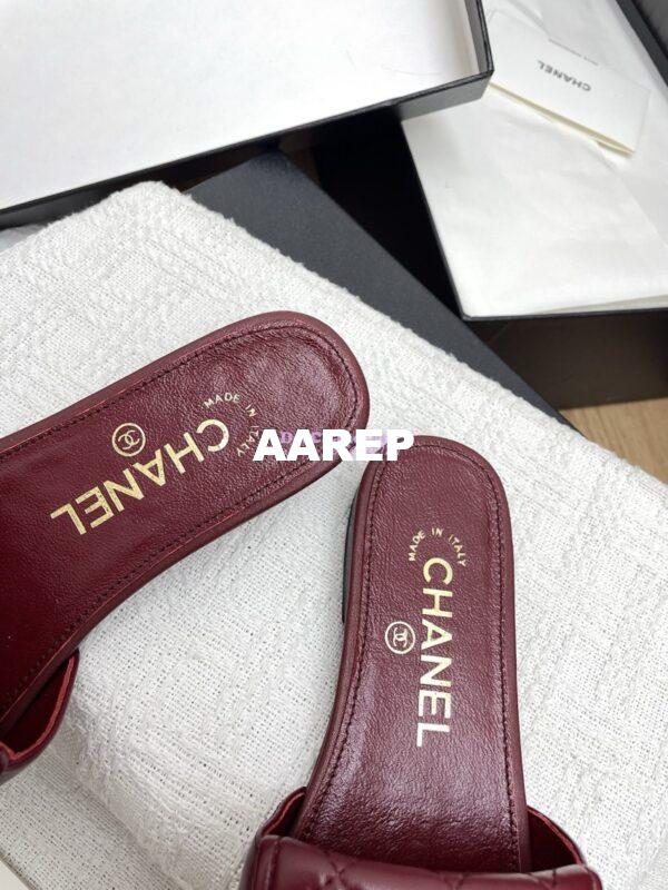 Replica Chanel 25P Quilted Lambskin CC Lock Logo Sandals G46119 Burgundy 6