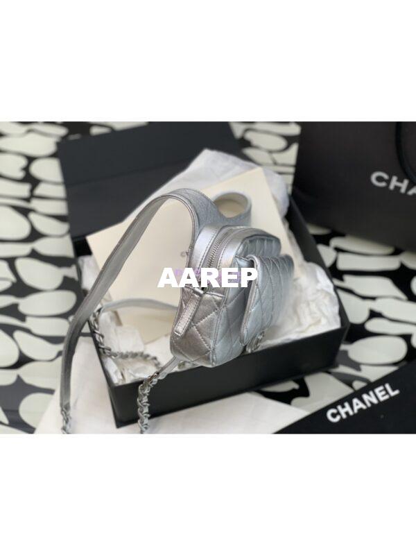 Replica Chanel 24P Limited Edition Metallic Lambskin Backpack AS4621 Silver 6