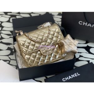 Replica Chanel Backpack & Star Coin Purse in Mirror Calfskin AS4649 Gold
