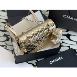 Replica Chanel Backpack & Star Coin Purse in Mirror Calfskin AS4649 Gold 2