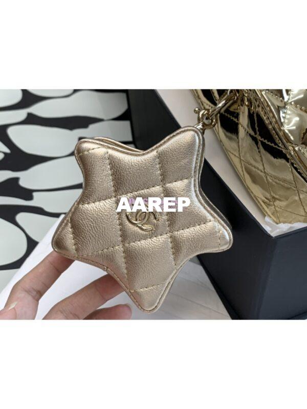 Replica Chanel Backpack & Star Coin Purse in Mirror Calfskin AS4649 Gold 4