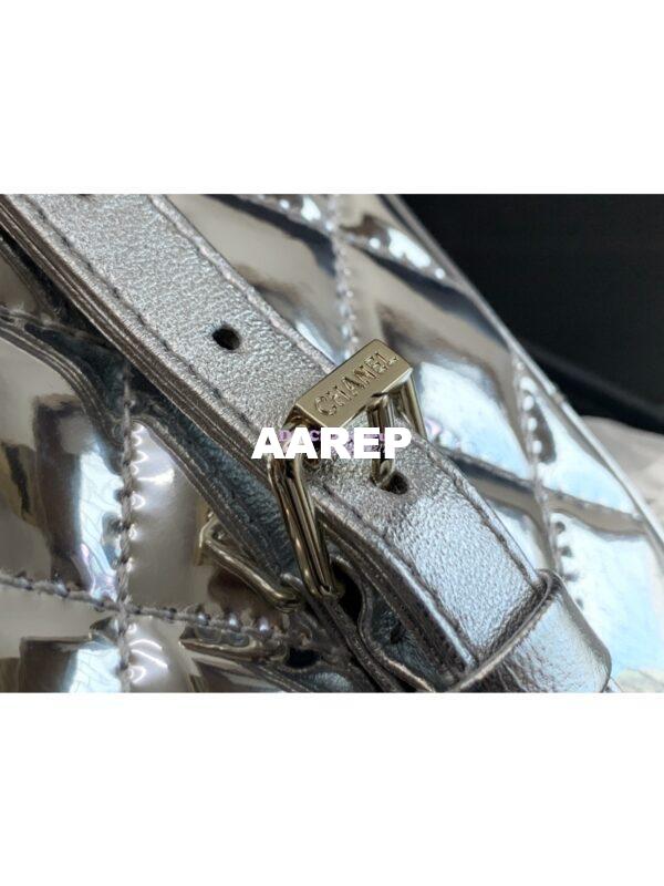 Replica Chanel Backpack & Star Coin Purse in Mirror Calfskin AS4649 Silver 6