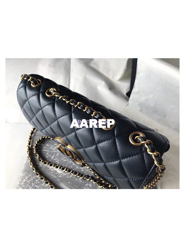 Replica Chanel Enamel CC Flap Bag A57275 Navy 3