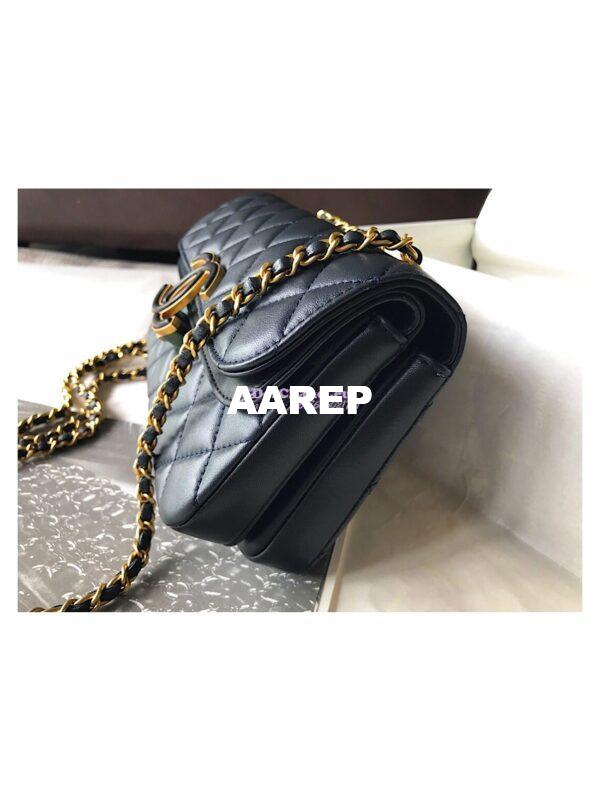 Replica Chanel Enamel CC Flap Bag A57275 Navy 4