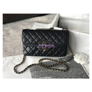 Replica Chanel Enamel CC Flap Bag A57275 Black