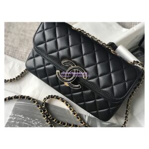 Replica Chanel Enamel CC Flap Bag A57275 Black 2