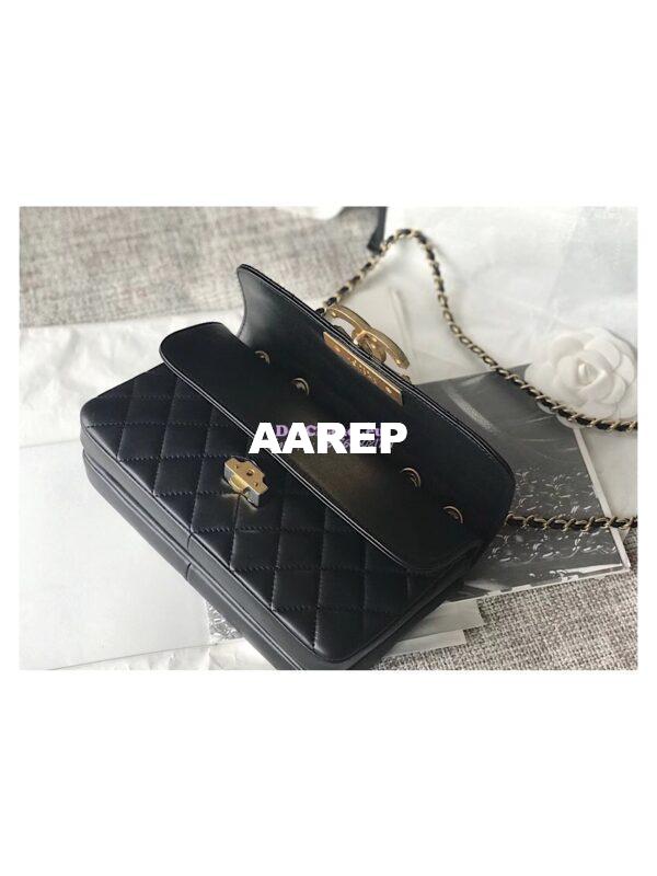 Replica Chanel Enamel CC Flap Bag A57275 Black 6