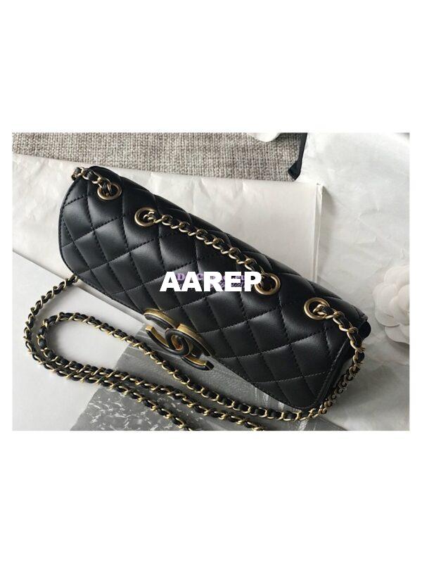 Replica Chanel Enamel CC Flap Bag A57275 Black 10