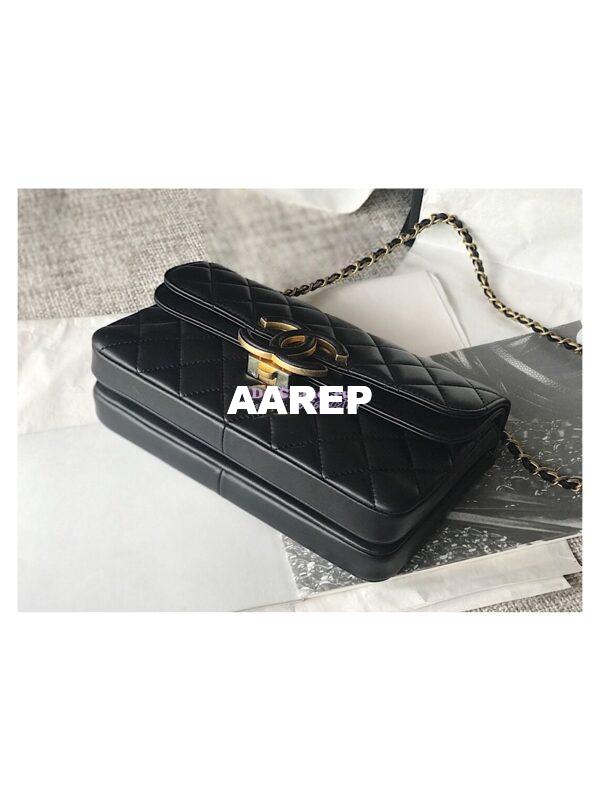 Replica Chanel Enamel CC Flap Bag A57275 Black 11