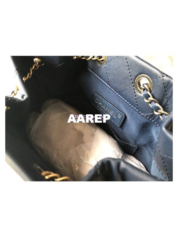 Replica Chanel Gabrielle Backpack Patent Goatskin A94485 Navy 5