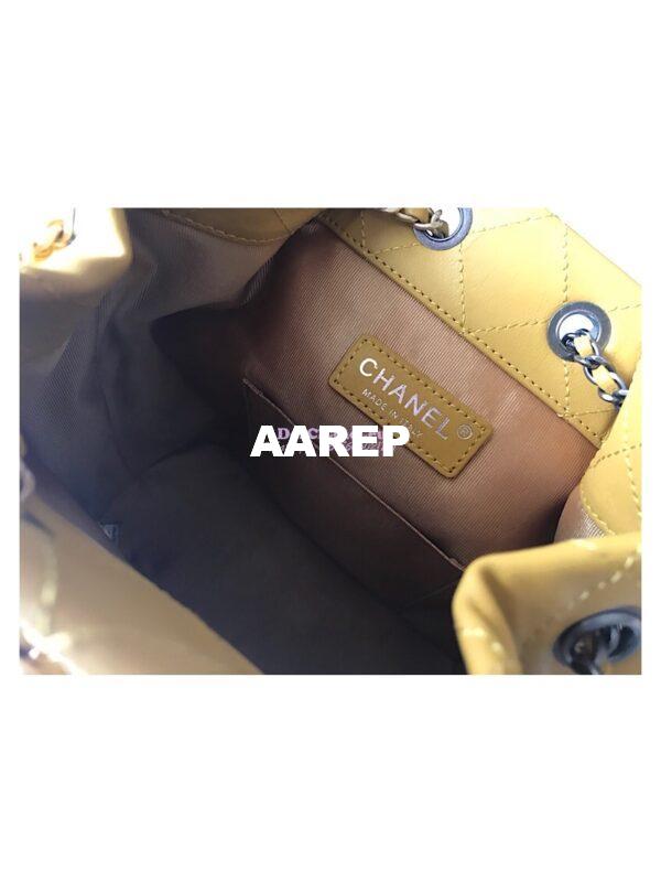 Replica Chanel Gabrielle Backpack Patent Goatskin A94485 Yellow 6